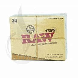 RAW Unbleached Pre-Rolled Tips, Count: Pack