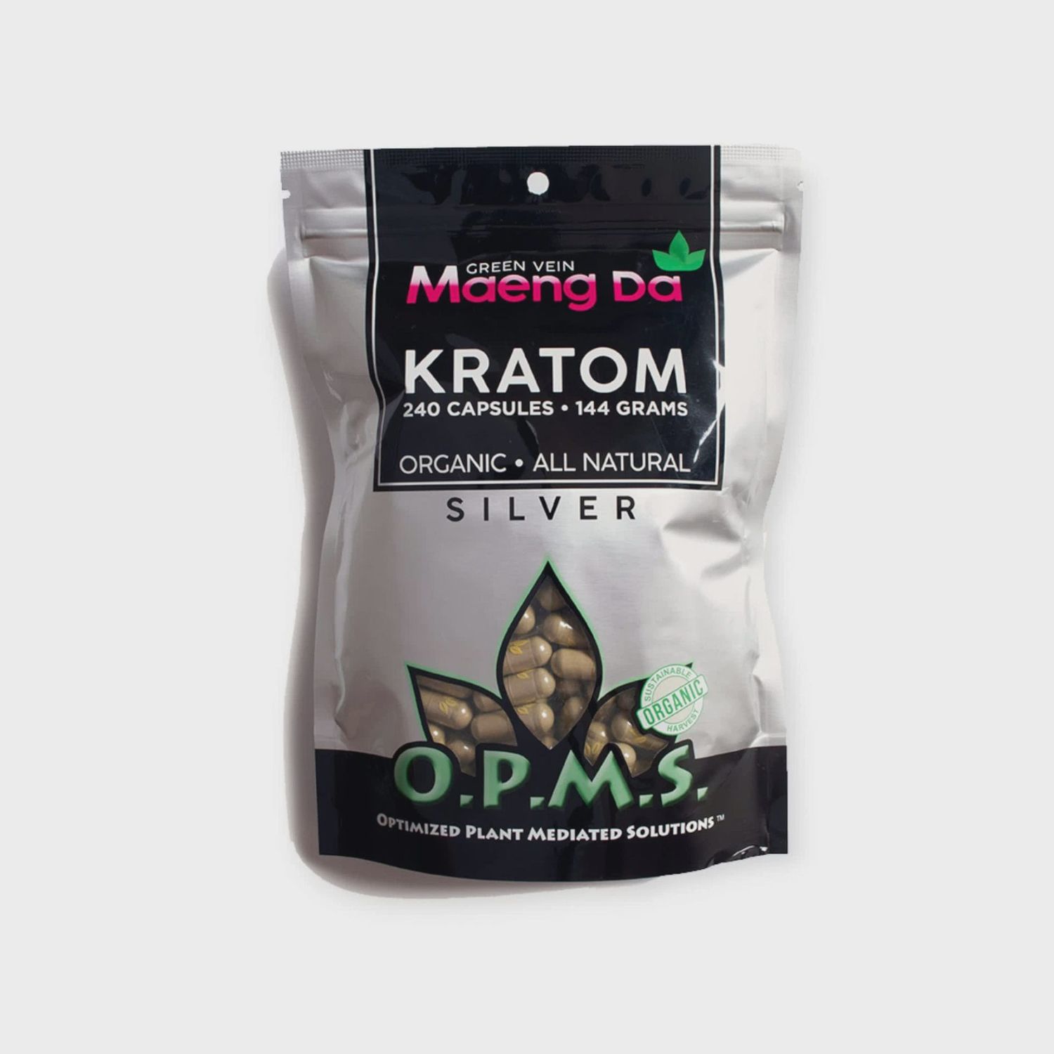 OPMS Silver Green Maeng Da Capsules, Size: 480ct