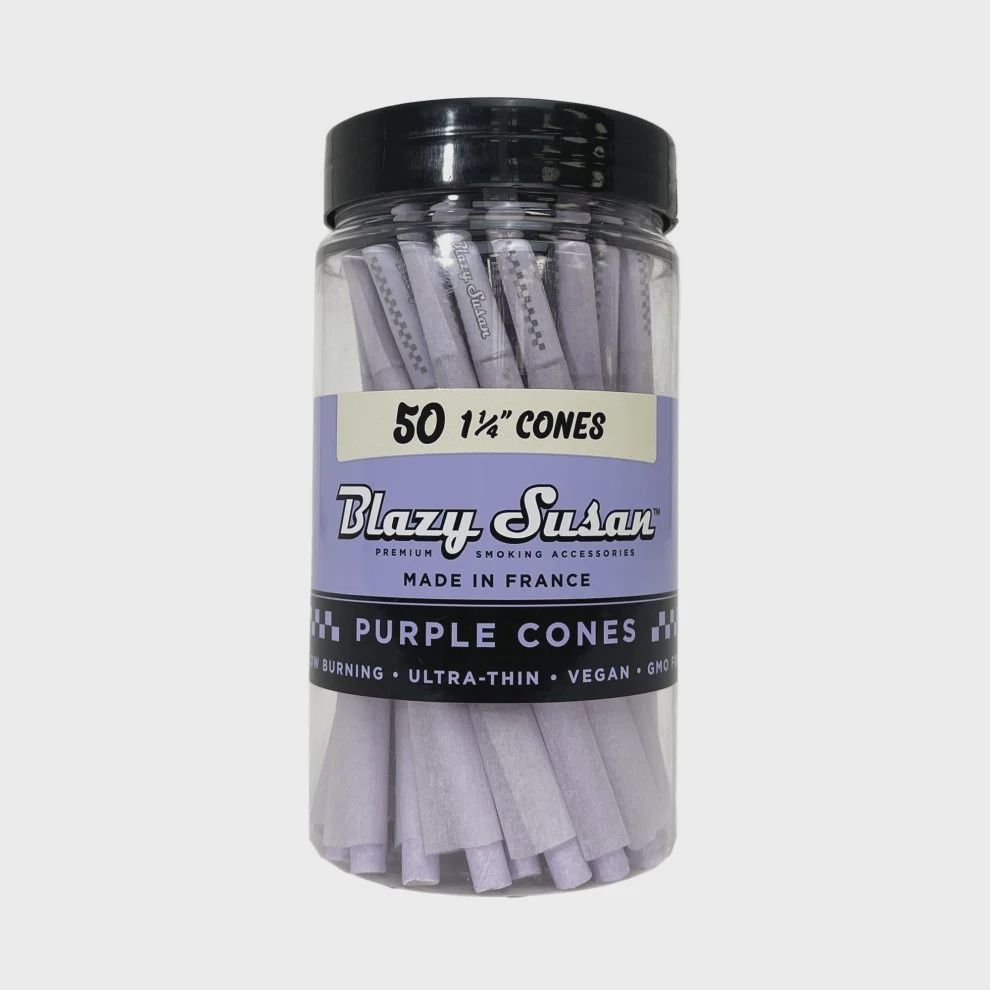 Blazy Susan Purple 1 1/4 Pre Rolled Cones 50 Count, Count: Single Jar