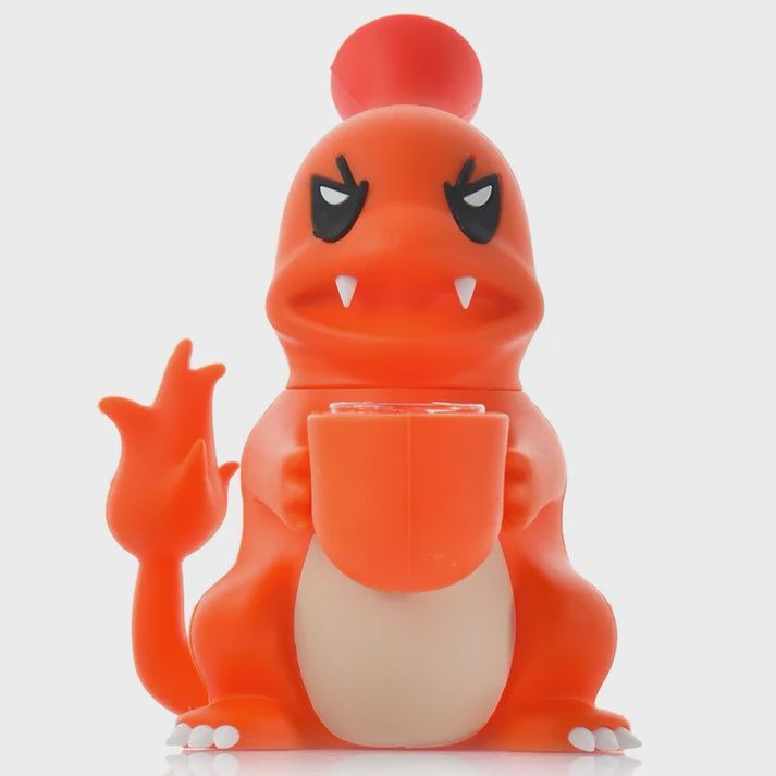 5.5” Pissed Off Fire Dude Water Pipe - Orange