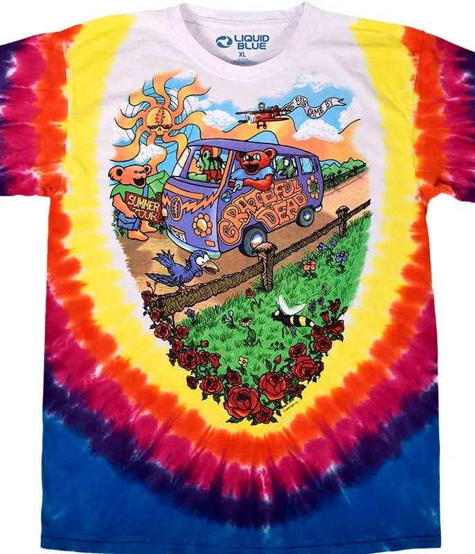 Grateful Dead Summer Tour Bus Tie-Dye T-Shirt