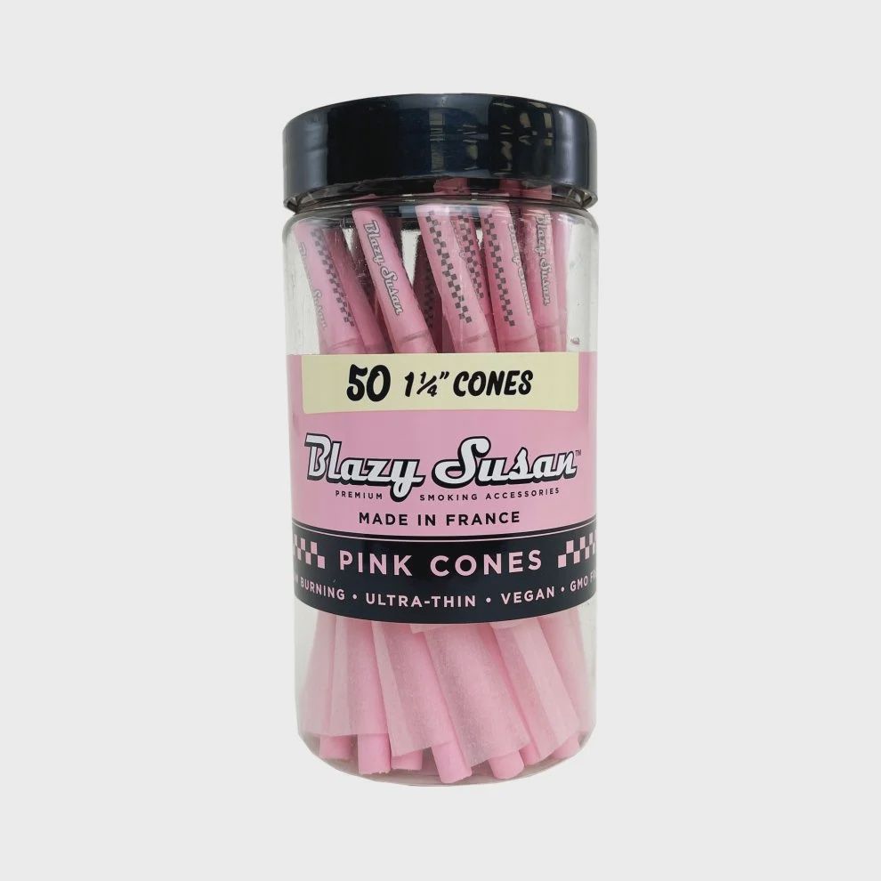 Blazy Susan Pink 1 1/4 Pre Rolled Cones 50 Count, Count: Single Jar