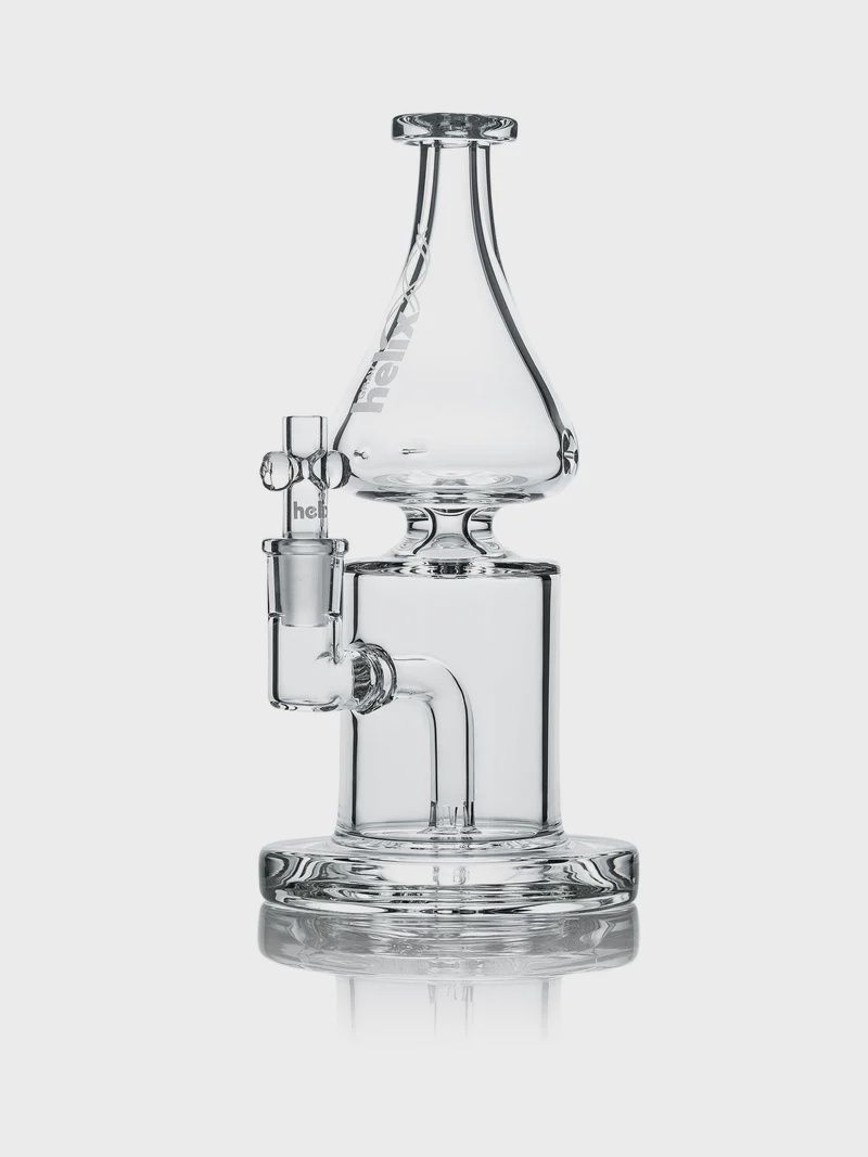 GRAV® Helix® Clear Straight Base w/ Fixed Downstem Water Pipe, Color: Clear