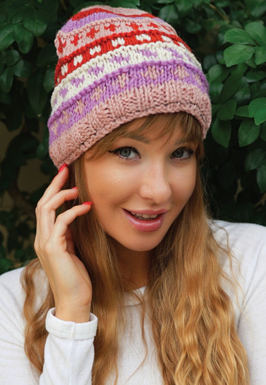 Earth Ragz Wool Rolled Lined Hat, Color: Brights