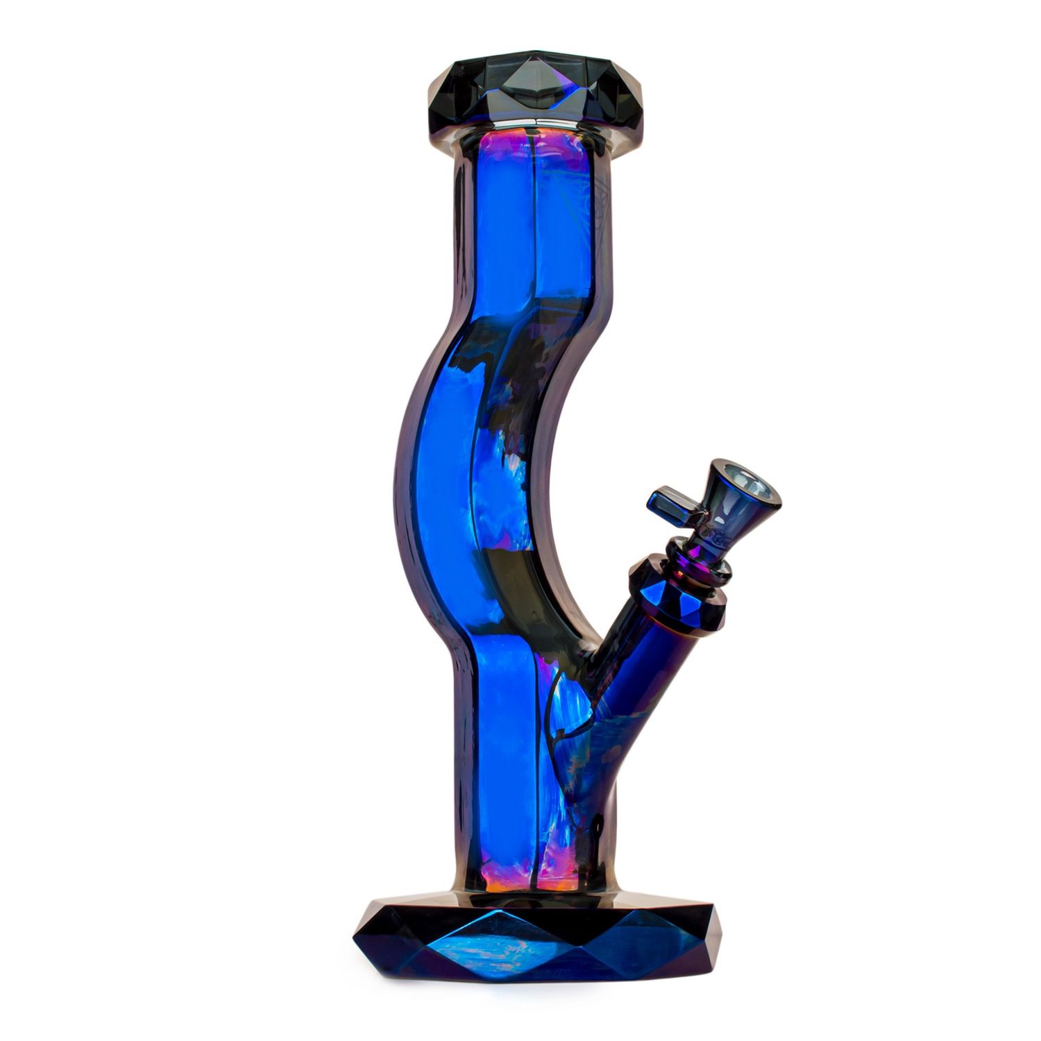 RED EYE TEK© 12" Terminator Hydrus Water Pipe, Color: Metallic Blue