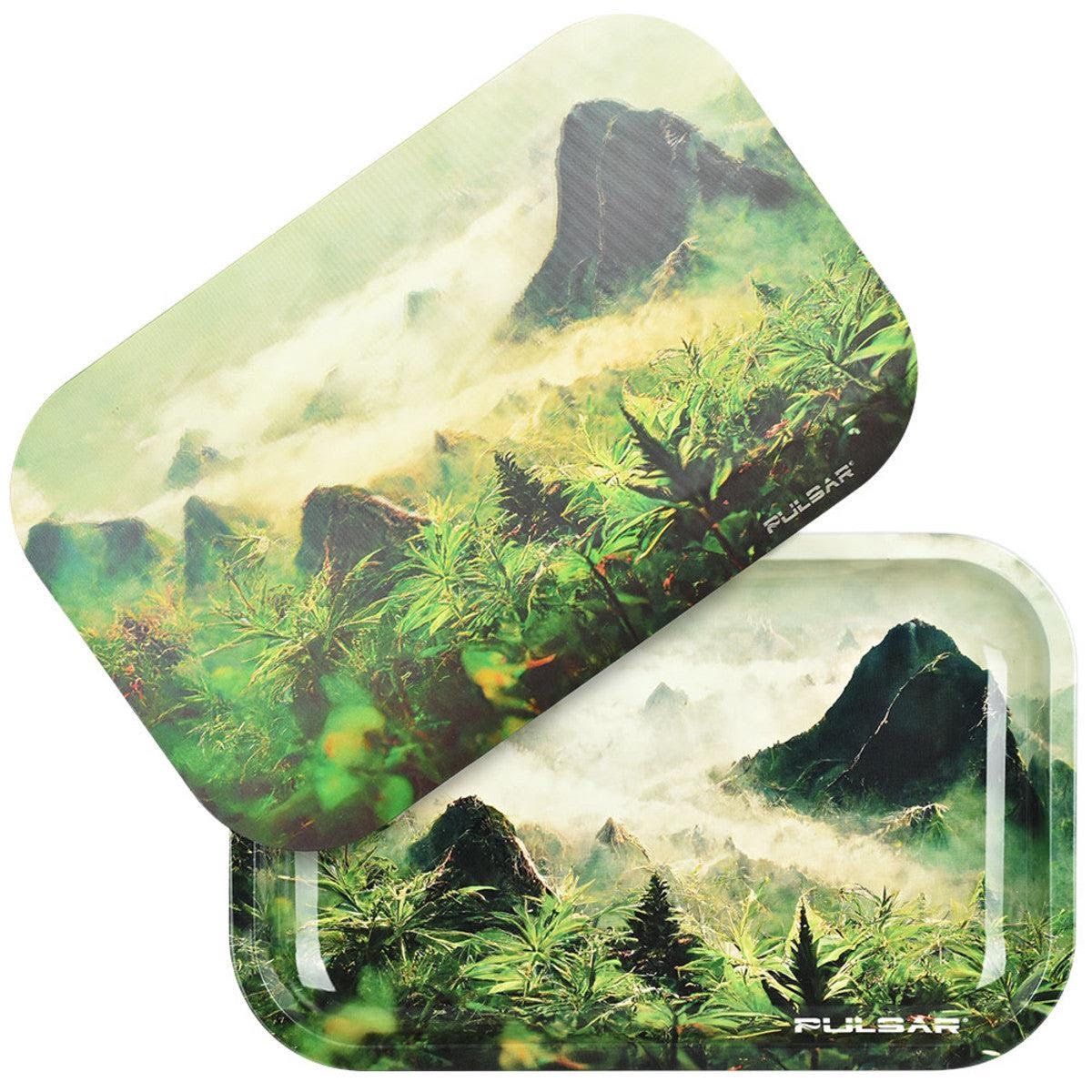 Pulsar Metal Rolling Tray w/ Lid - Sacred Valley, Size: Medium (11"x 7")