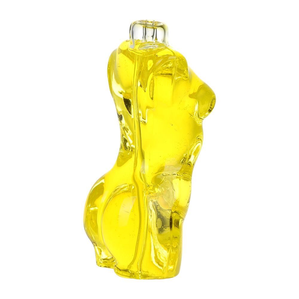 Buzom Body Glycerin 4.25" Glass Hand Pipe, Color: Yellow