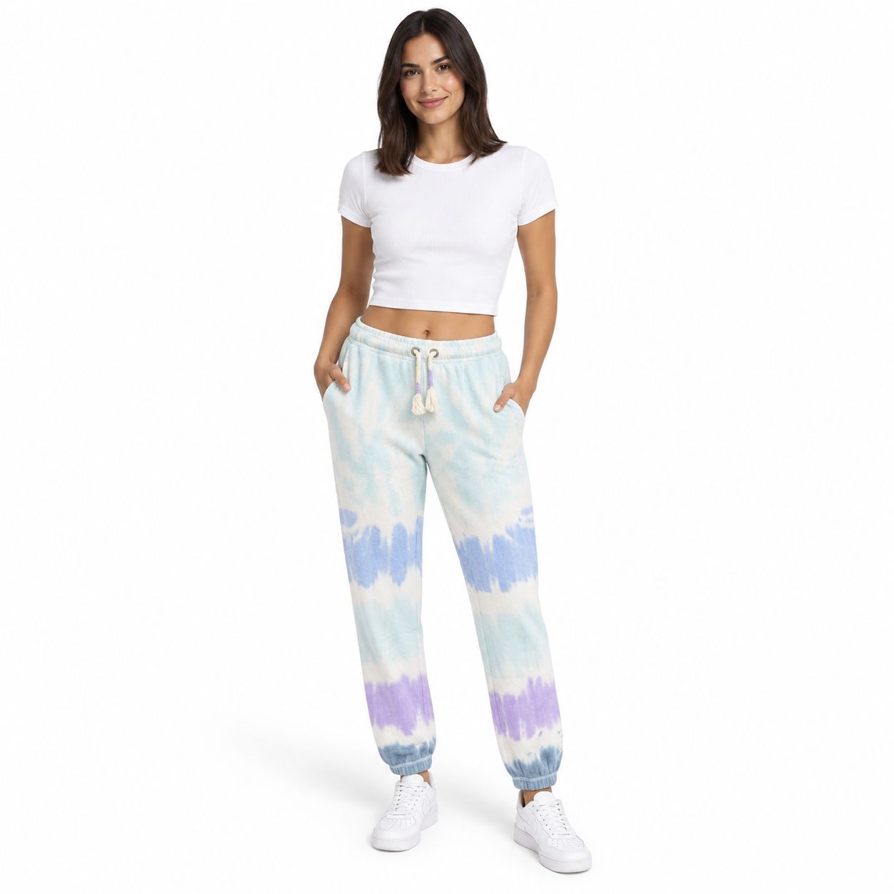Tie Dye Burnout Jogger by Ocean Drive, Color: Sea Blue Spring