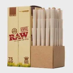 RAW Organic 1 1/4 Backrolled Cones - 75 Count