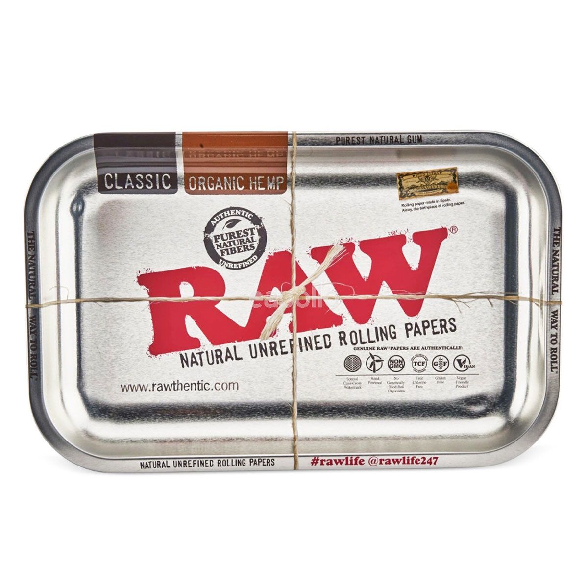 RAW Metal Rolling Tray - Metallic, Size: Small (11" x 7")