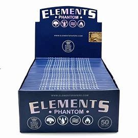 Elements Phantom King Size Slim Rolling Papers, Count: Full Box (50 Packs)