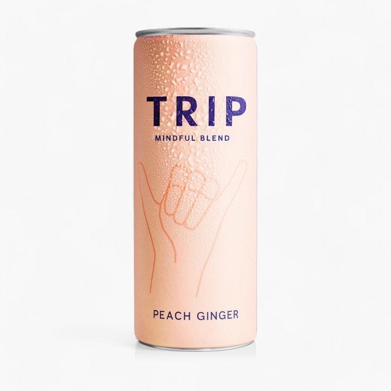 TRIP Mindful Blend Peach Ginger Sparkling Botanical Drink 12oz