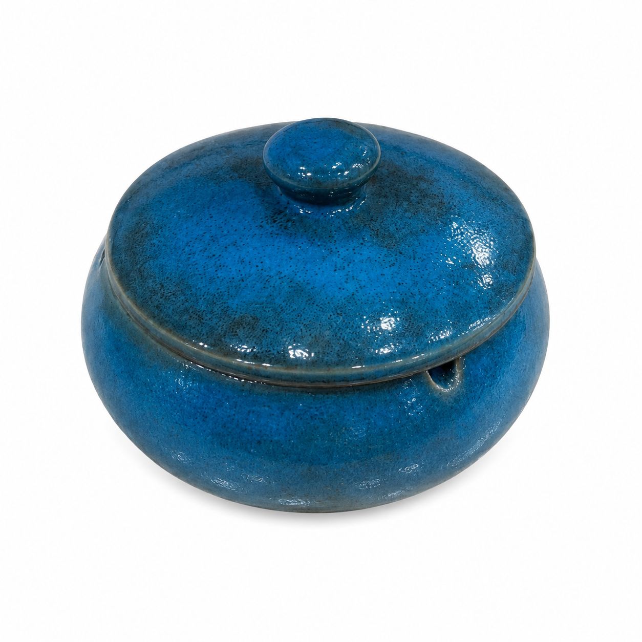 Ceramic Ashtray w/ Lid &amp; Tapper - Turquoise