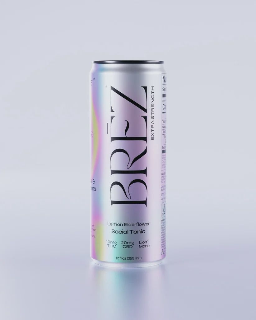 BREZ - OG Extra Strength 12oz Beverage - Lemon Elderflower, Count: Single Can