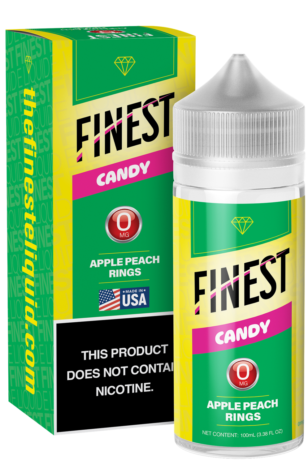The Finest 100mL Candy Edition - Apple Peach Rings, Nicotine Content: 0mg