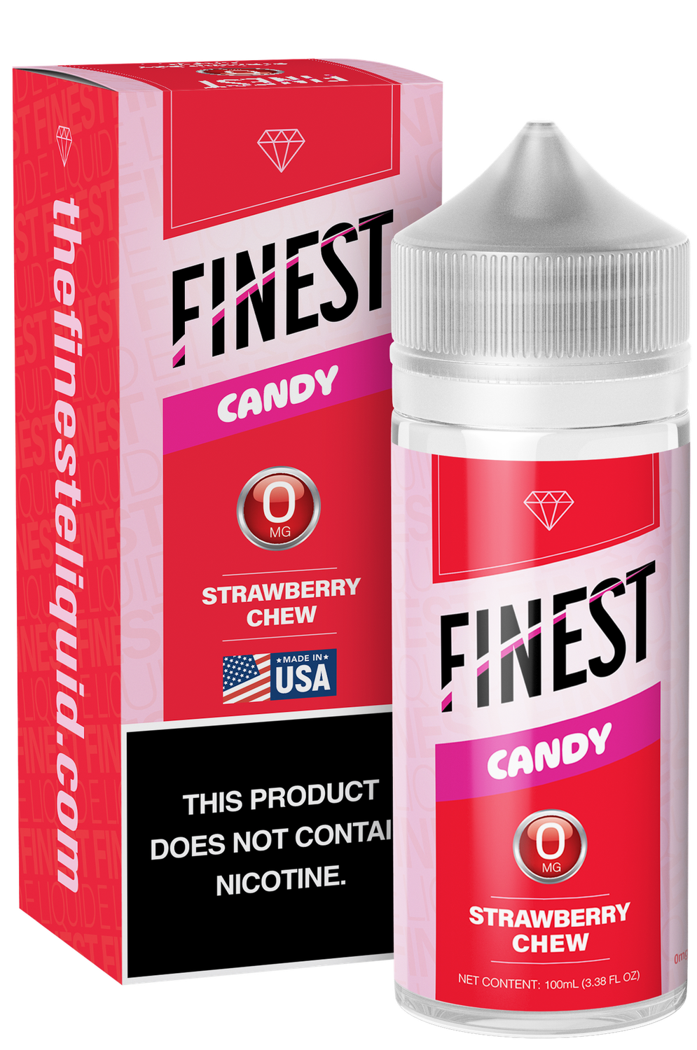 The Finest 100mL Candy Edition - Strawberry Chew, Nicotine Content: 0mg