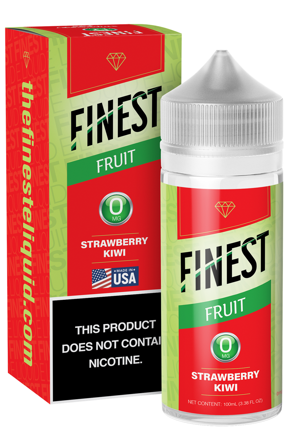 The Finest 100mL Fruit Edition - Strawberry Kiwi, Nicotine Content: 0mg