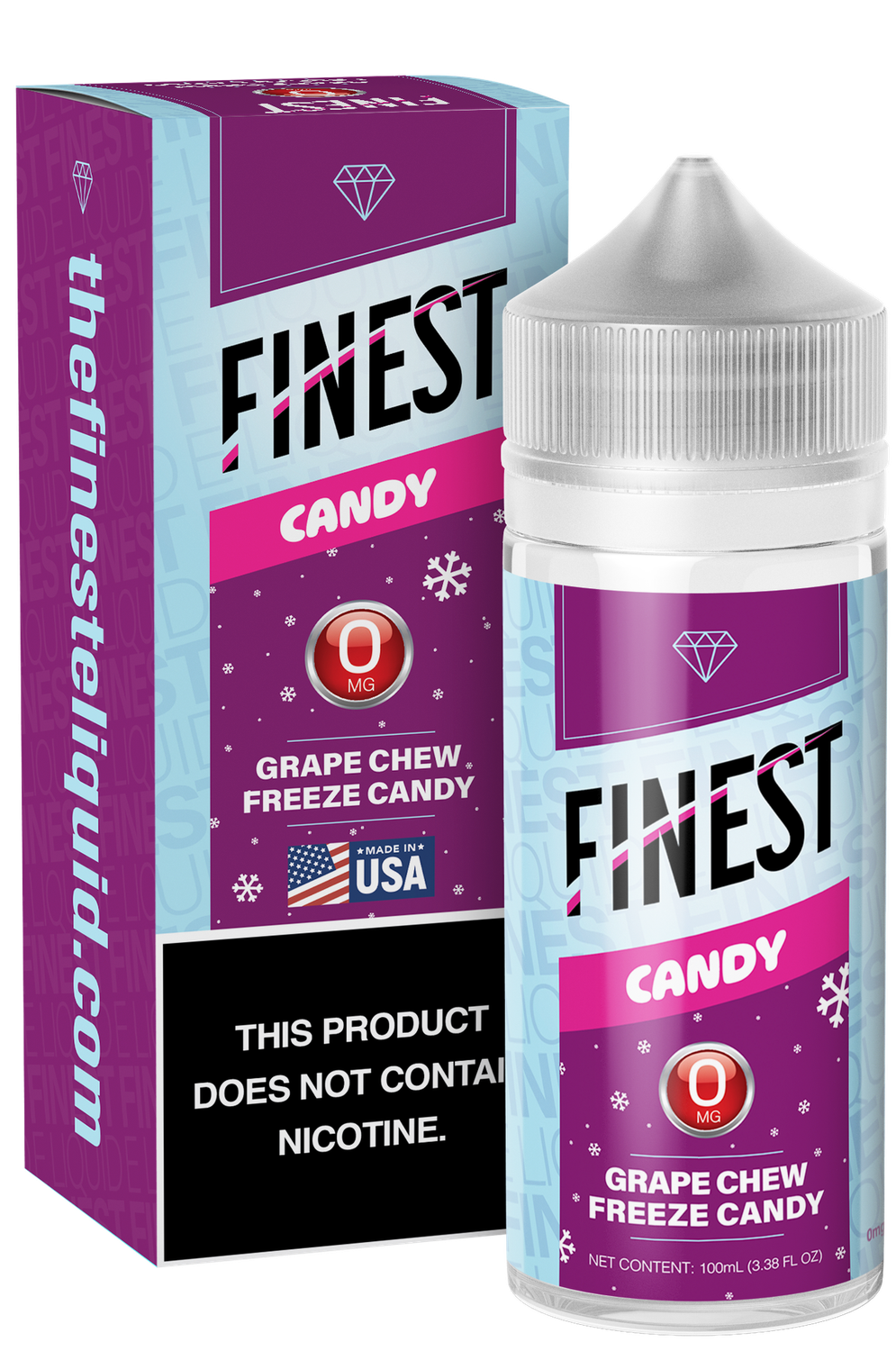 The Finest 100mL Candy Edition - Grape Chew Freeze Candy, Nicotine Content: 0mg