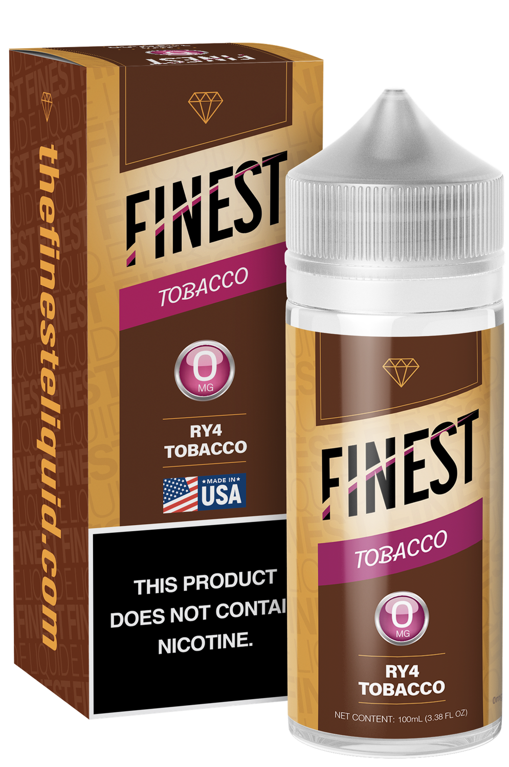 The Finest 100mL Tobacco Edition - RY4 Tobacco, Nicotine Content: 0mg