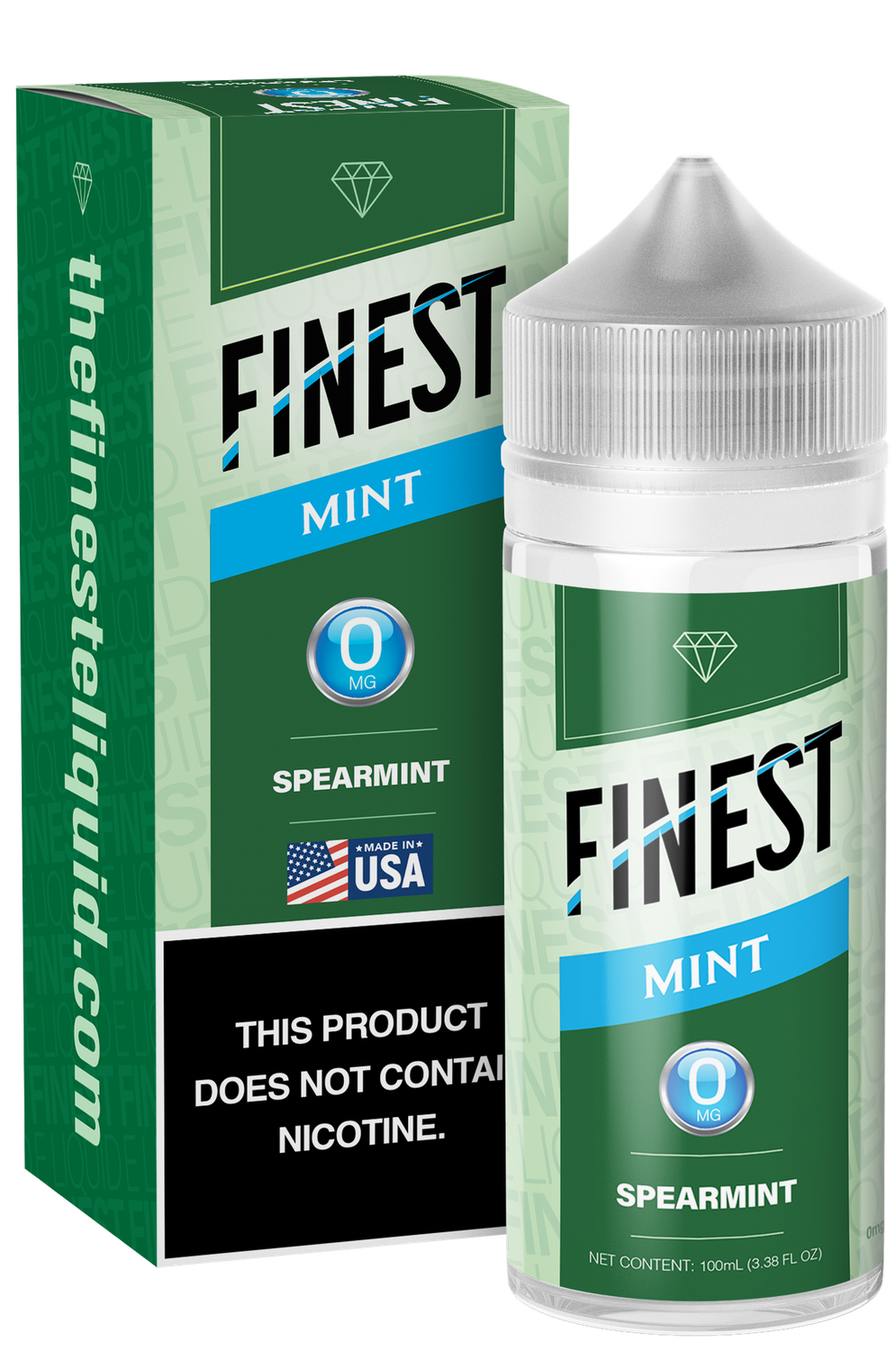The Finest 100mL Mint Edition - Spearmint, Nicotine Content: 0mg