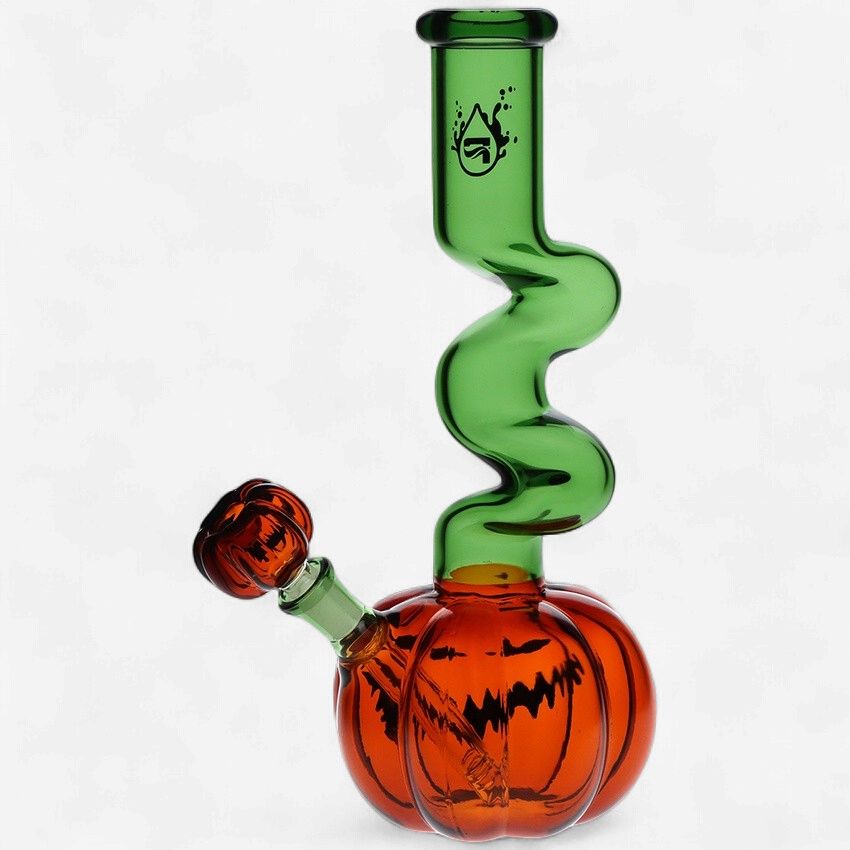 Pulsar Twisty &amp; Wicked Jack-O-Lantern 11" Glass Water Pipe