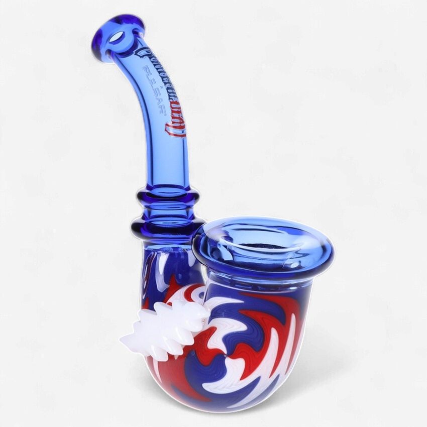 The Grateful Dead x Pulsar Bolt Handle Wig Wag 5" Glass Sherlock Pipe