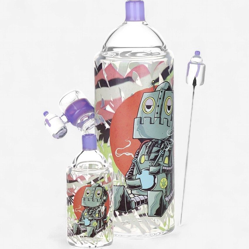 Pulsar Graffiti Series Spray Paint Glass Herb 7.5" Pipe Duo | DopeBot
