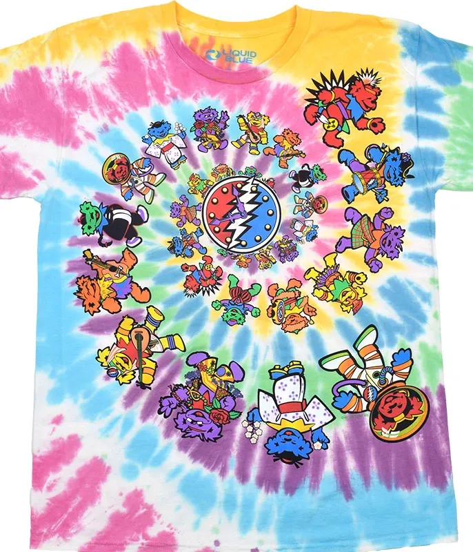 Grateful Dead Bears Through The Ages Tie-Dye T-Shirt