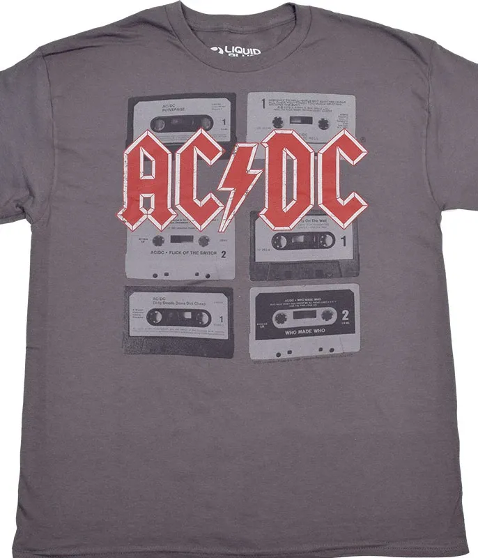 AC/DC Cassettes Grey T-Shirt