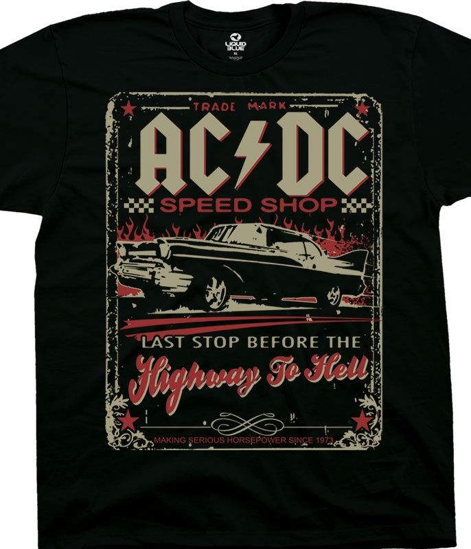 AC/DC Speedshop Black T-Shirt, Size: Medium