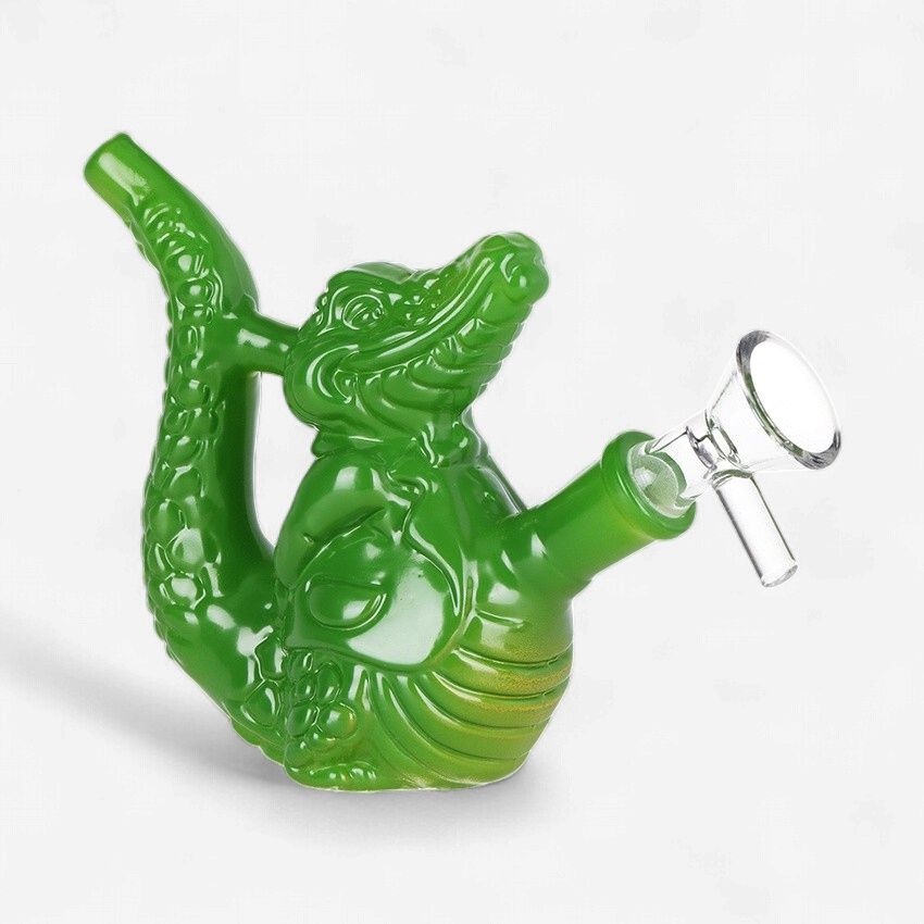 SeshGear Grinning Gator Glass Water Pipe | 4.25"