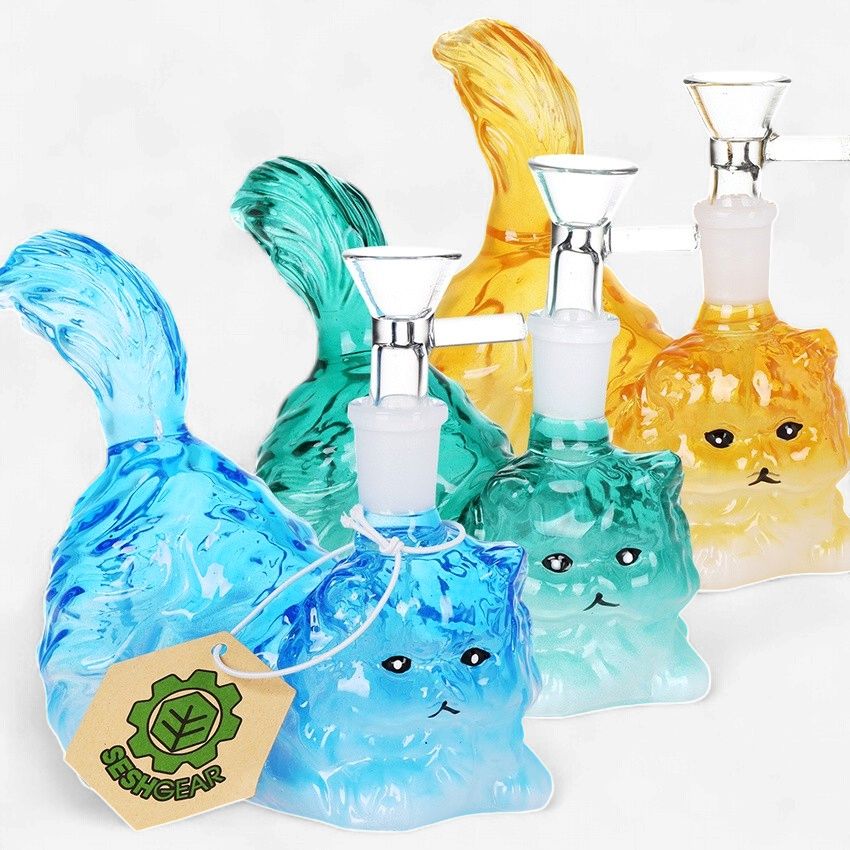 SeshGear Furry Kitty Glass Water Pipe | 4.75"
