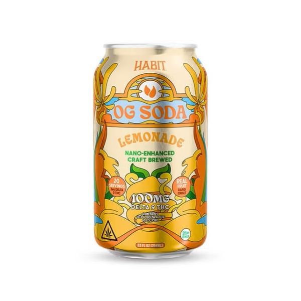 Habit Delta 9 THC OG Soda – 100MG – Lemonade, Count: Single