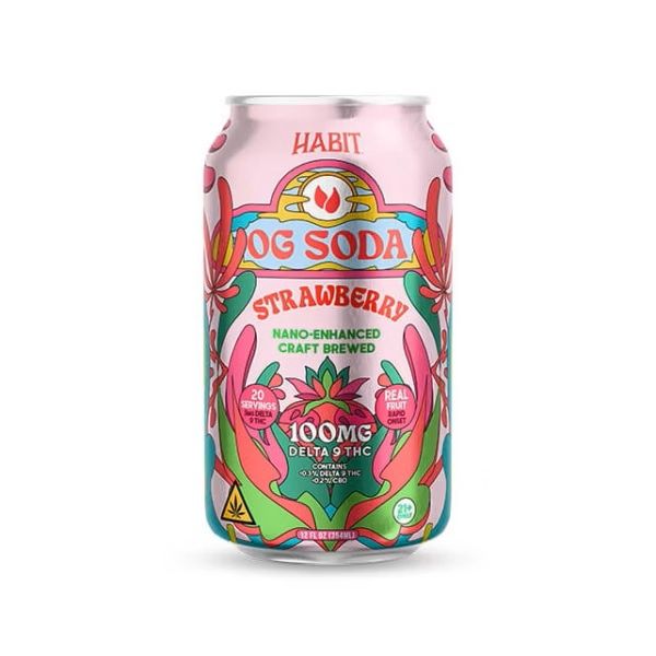 Habit Delta 9 THC OG Soda – 100MG – Strawberry, Count: Single