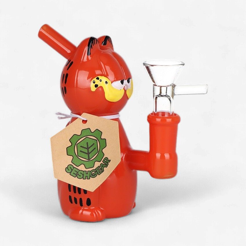 SeshGear Lasagna Lovin' Cat Glass Water Pipe | 4.5"
