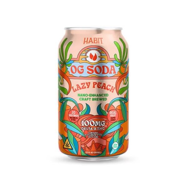 Habit Delta 9 THC OG Soda – 100mg – Lazy Peach