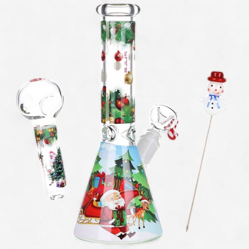 Pulsar Ho-Ho-Holiday Glass Herb Pipe Duo
