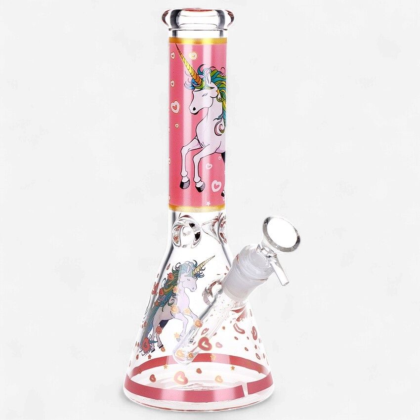 Pink Unicorn Beaker Glass Water Pipe