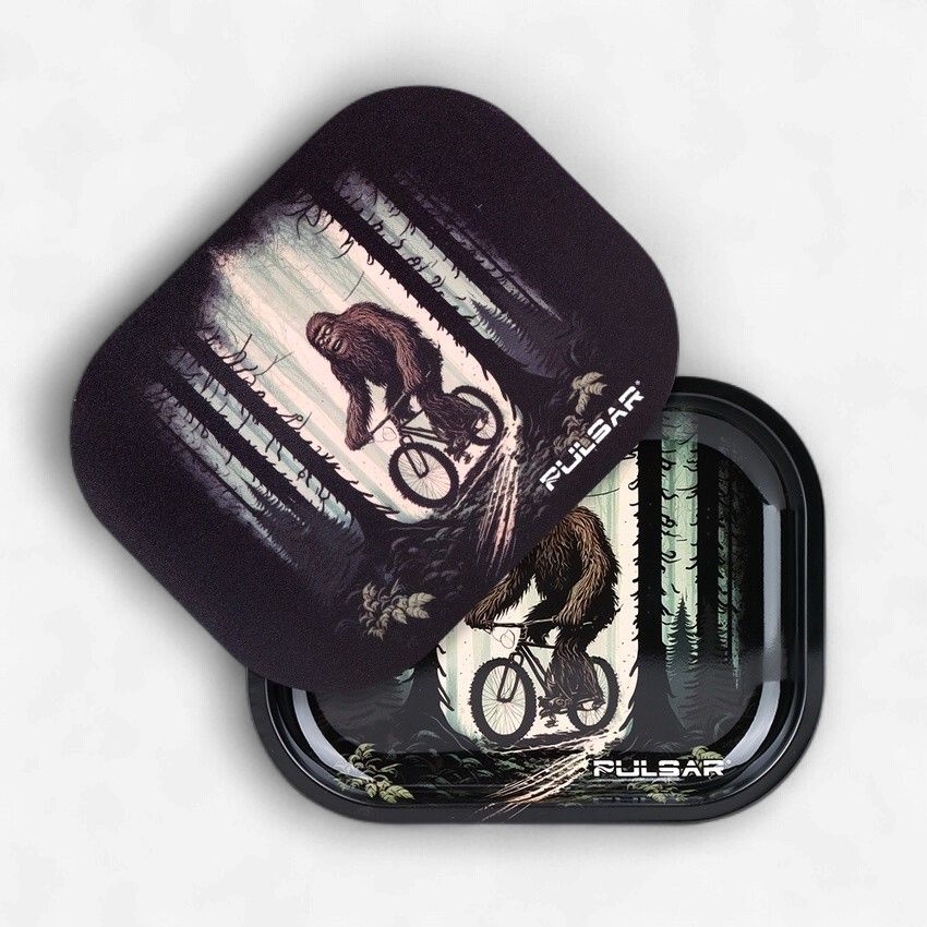 Pulsar Metal Rolling Tray &amp; Lid | Bigfoot Rides Again, Size: Mini - 7"x 5"