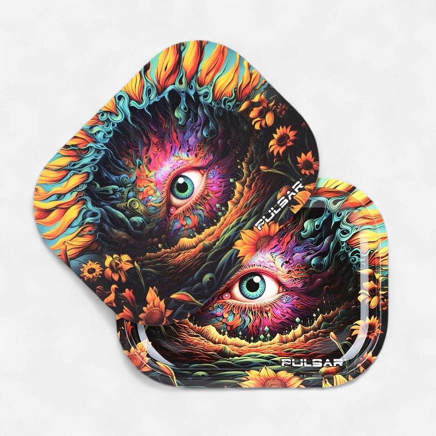 Pulsar Mini Metal Rolling Tray &amp; Lid | Sunflower of The Mind