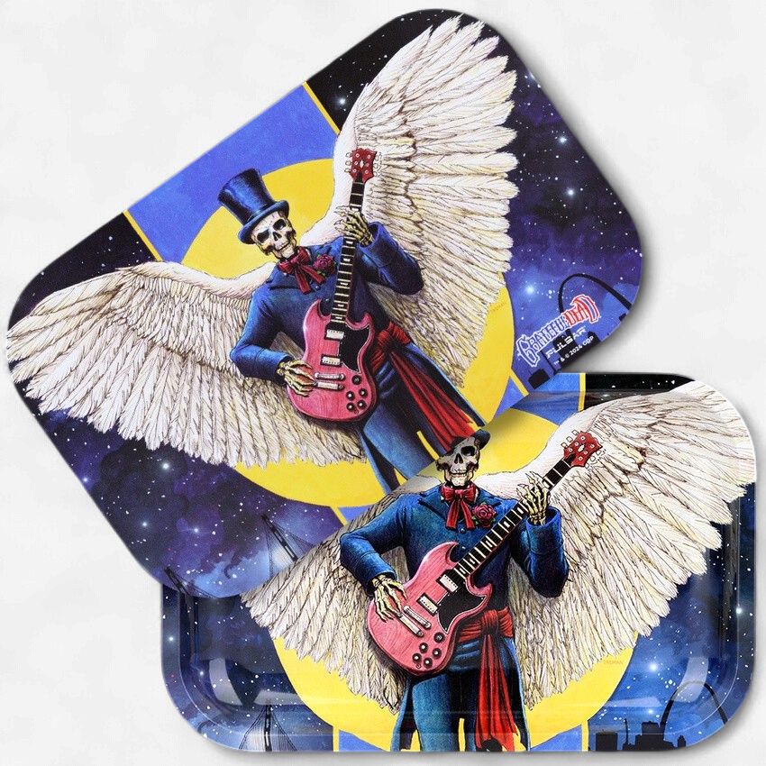 Grateful Dead x Pulsar Metal Rolling Tray &amp; Lid | Angel of Music