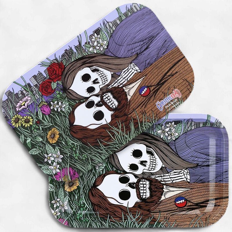 Grateful Dead x Pulsar Metal Rolling Tray &amp; Lid | Flower Couple
