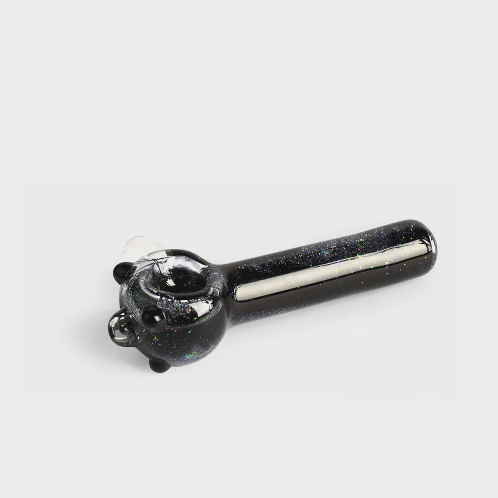 Red Eye Glass®  4.5" Sparkle Liquid Hand Pipe, Color: Black