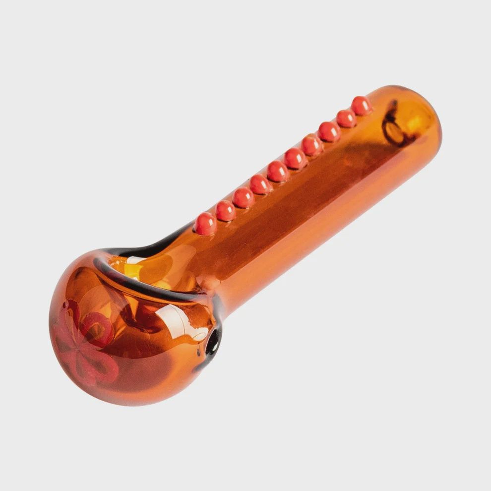 Red Eye Glass®  3.25" Flower Power Hand Pipe, Color: Amber