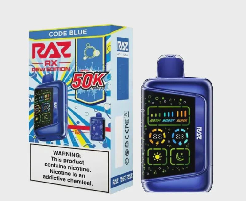 RAZ RX 50K Disposable Vape, Count: Single Unit, Flavor: Code Blue (Bull Edition)