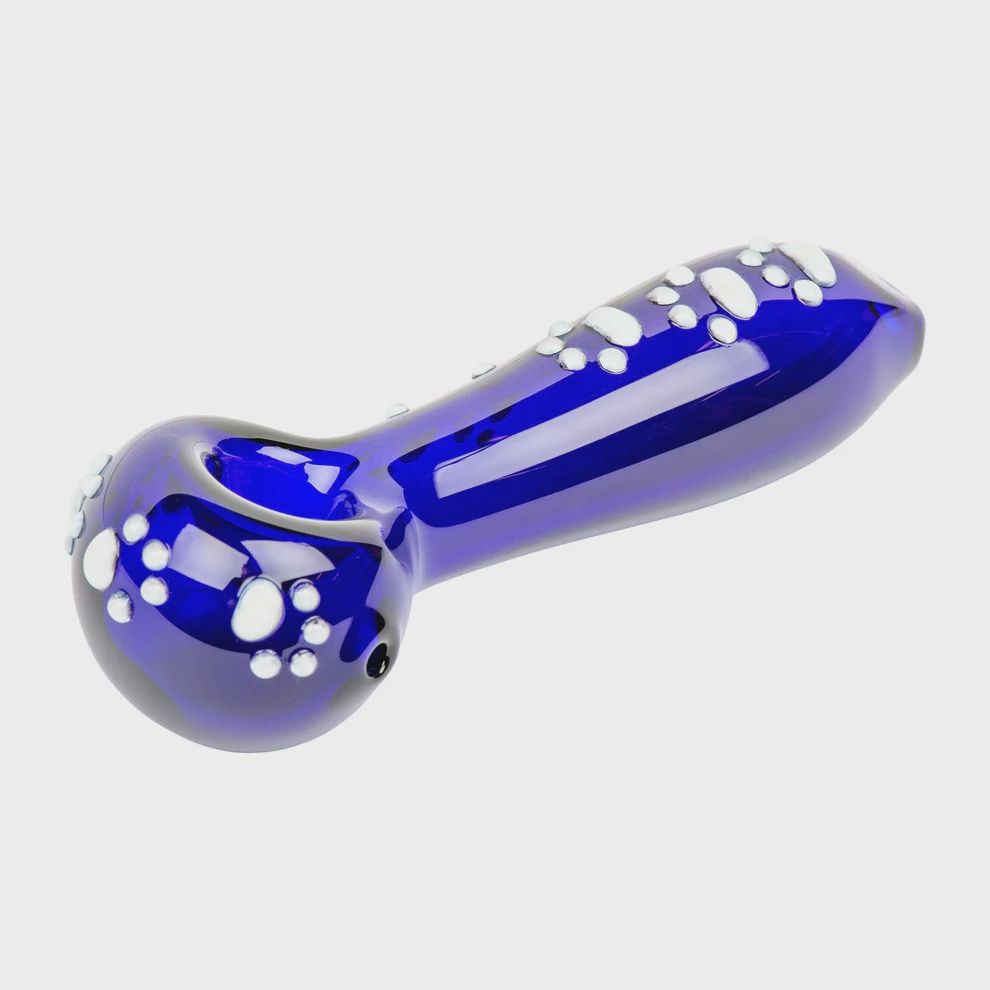 Red Eye Glass®  4.5" Paw Print Hand Pipe, Color: Blue
