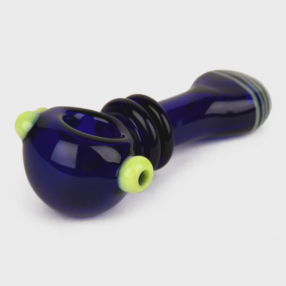Red Eye Glass®  4" Flatty Wrap Hand Pipe, Color: Blue