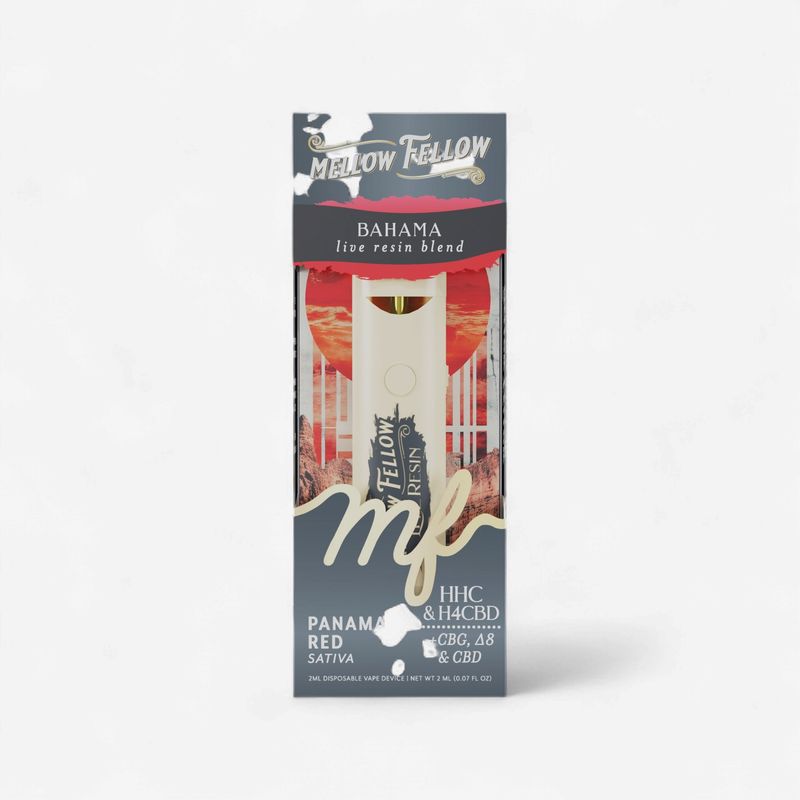 Mellow Fellow Disposable Vapes Live Resin 2ml Bahama Blend Panama Red (Sativa)