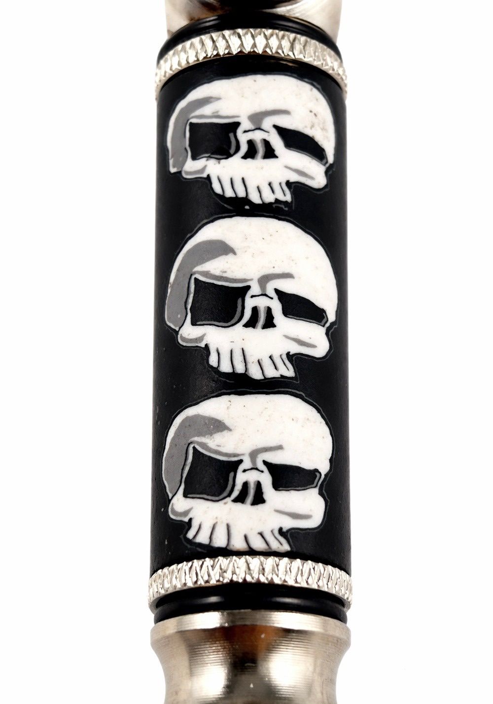 Biker Design Metal Pipe By Phat Trends, Design: Triple Skull