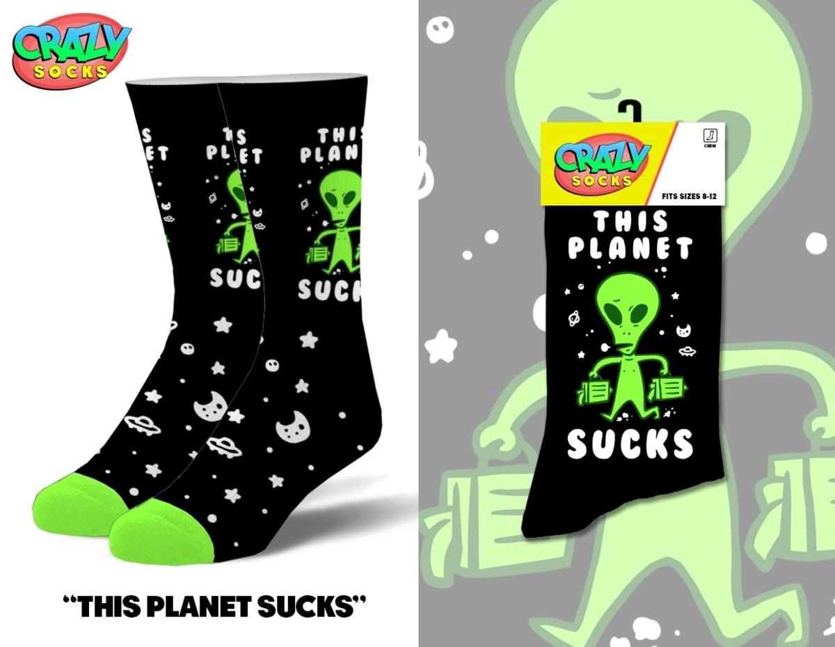 This Planet Sucks Men's Crew Socks